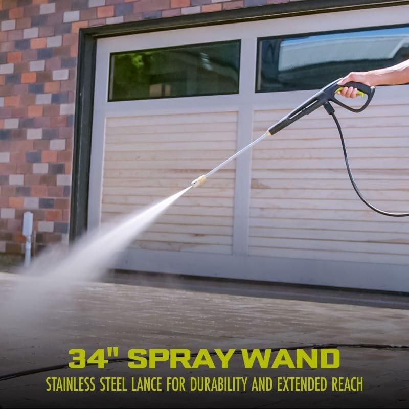 Sun Joe SPX3000 14.5-Amp Electric High Pressure Washer, Cleans Cars/Fences/Patios, Green