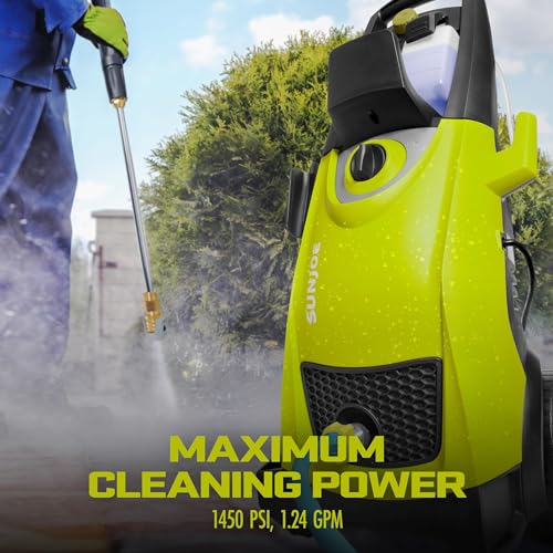 Sun Joe SPX3000 14.5-Amp Electric High Pressure Washer, Cleans Cars/Fences/Patios, Green