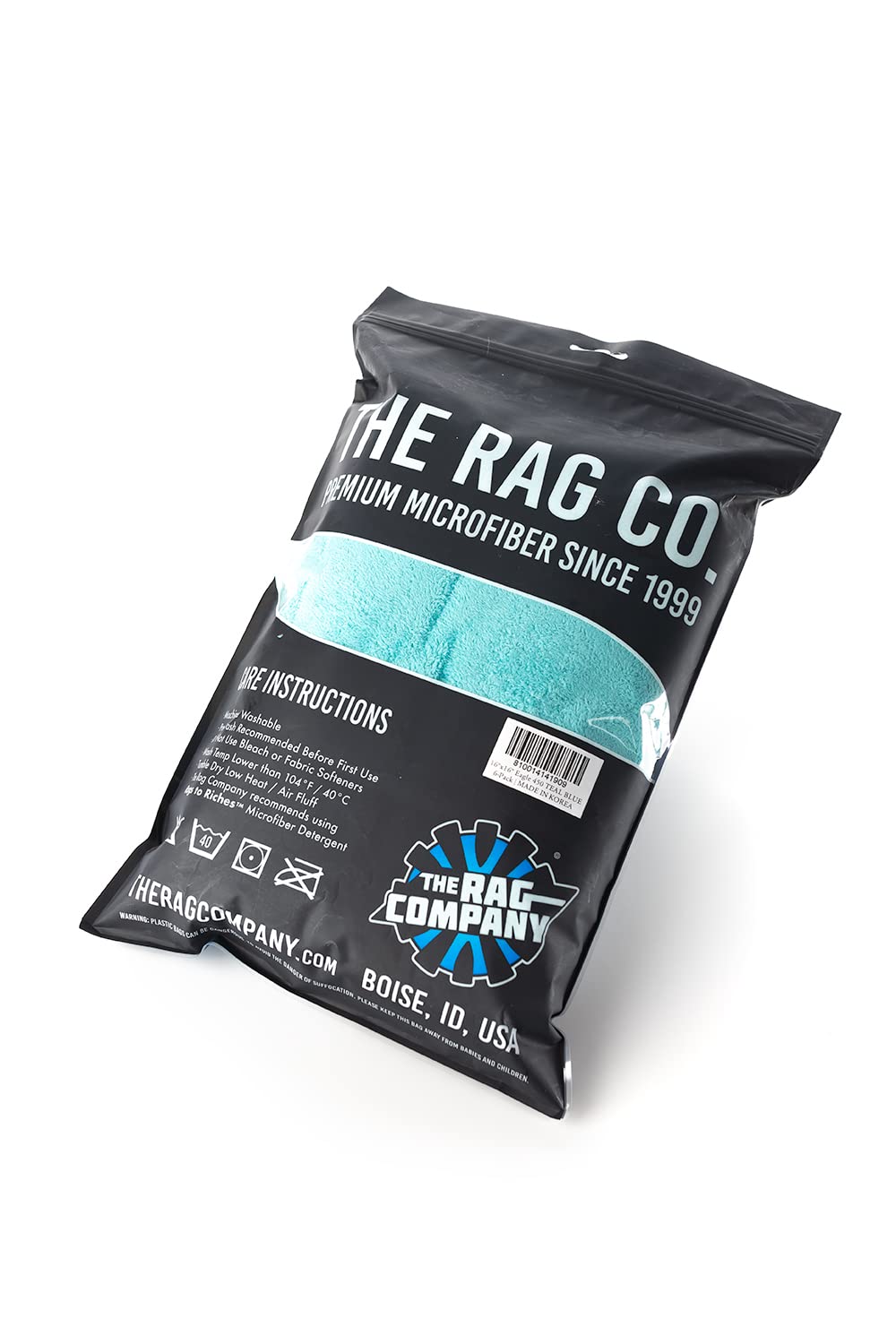 The Rag Company - Eagle Edgeless 450 (6-Pack) Professional Korean 70/30 Blend Super Plush Microfiber Detailing Buffing Polishing Drying Towels for Cars 16x16 in, Teal Blue