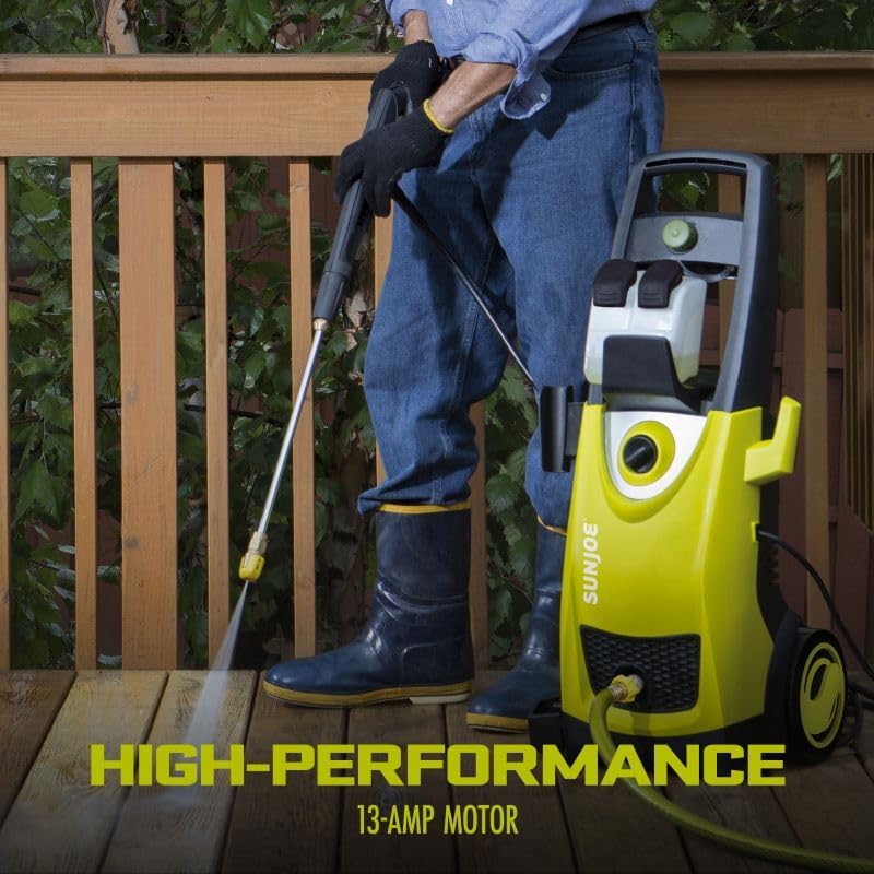 Sun Joe SPX3000 14.5-Amp Electric High Pressure Washer, Cleans Cars/Fences/Patios, Green